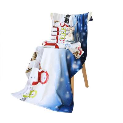 Snowman printed cotton towel set for bathing